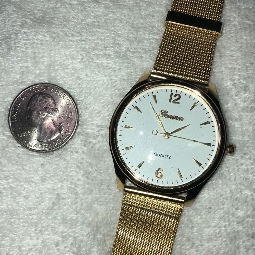 Geneva Large White Faced Watch Ladies NEW